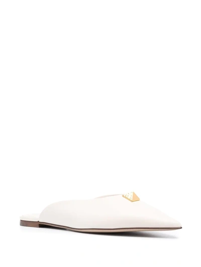 Valentino 10mm Roman Stud Leather Mules In Neutrals