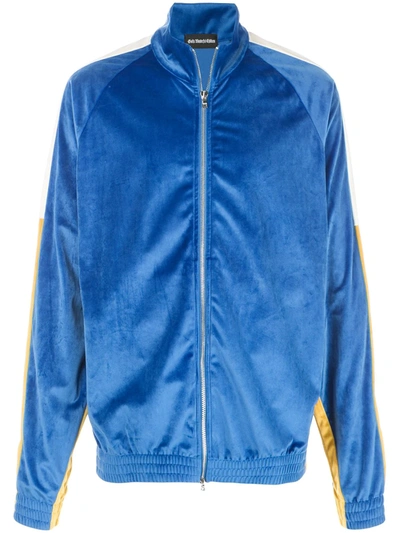 Shop God's Masterful Children Velvet Bomber Jacket In Blue