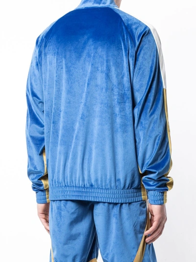 God's Masterful Children Velvet Bomber Jacket In Blue