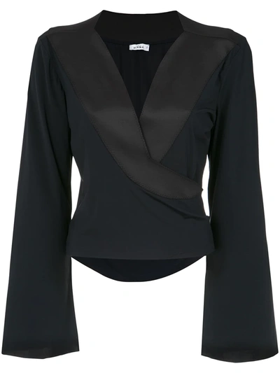 Amir Slama Wrap Style Blouse In Black