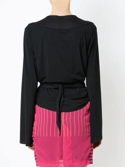 Amir Slama Wrap Style Blouse In Black