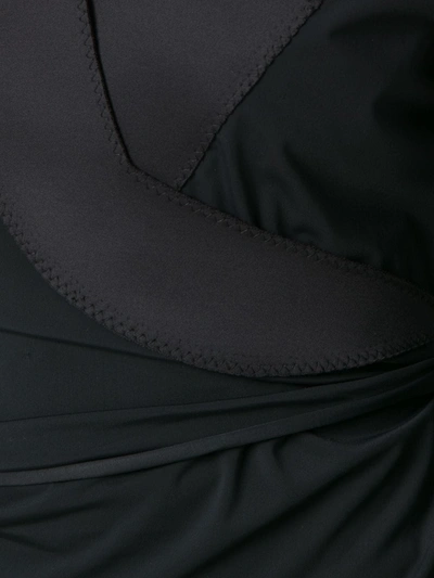 Shop Amir Slama Wrap Style Blouse In Black