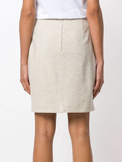 Pre-owned Versace Pencil Skirt In Neutrals