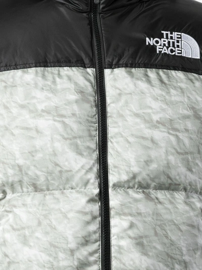 Shop Supreme X The North Face Nuptse Paper-print Jacket In Grey