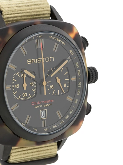 Shop Briston Watches Clubmaster Sport Chrono 42mm In Black