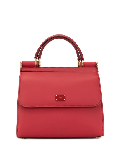 Shop Dolce & Gabbana Small Sicily Shoulder Bag In Red