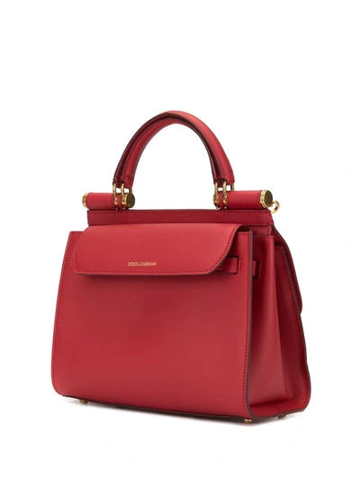 Shop Dolce & Gabbana Small Sicily Shoulder Bag In Red