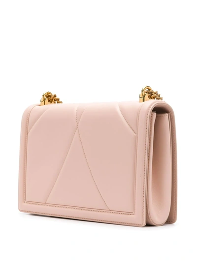 Shop Dolce & Gabbana Large Devotion Quilted Crossbody Bag In Pink