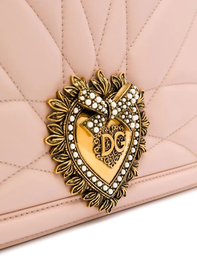 Dolce & Gabbana Large Devotion Quilted Shoulder Bag In Pink