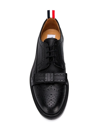 Thom Browne Bow-detailing Pebbled Brogues In Black