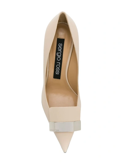 Shop Sergio Rossi Sr1 75mm Leather Pumps In Neutrals