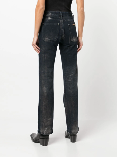 Shop Peter Do High-waisted Flared Leg Jeans In Blau