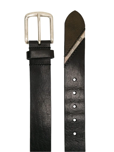 Shop Diesel B-line Leather Belt In Black