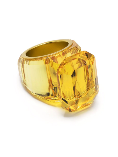 Shop Swarovski Lucent Cocktail Ring In Yellow
