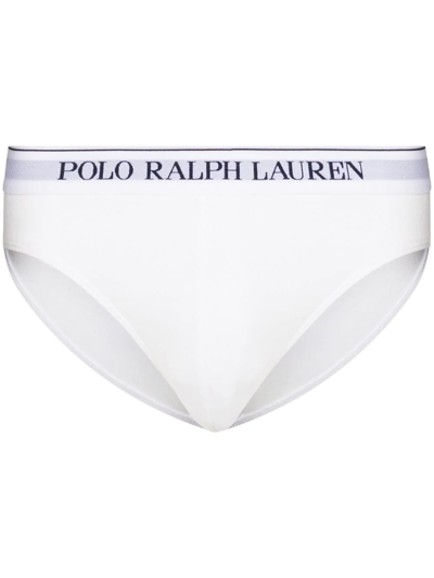 Shop Polo Ralph Lauren Pack Of 3 Logo Waistband Briefs In 白色