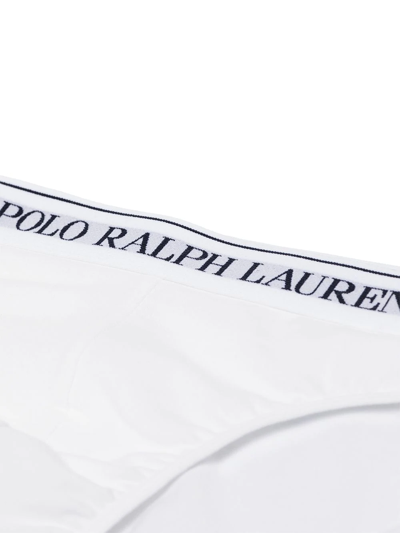 Shop Polo Ralph Lauren Pack Of 3 Logo Waistband Briefs In 白色