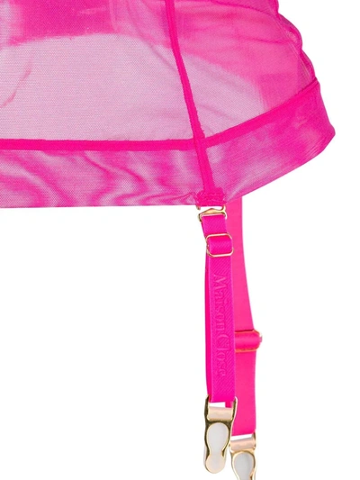 Shop Maison Close Sheer Garter Belt In Pink