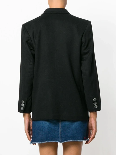 Pre-owned Saint Laurent Yves  Vintage 古着双排扣西装夹克 - 黑色 In Black