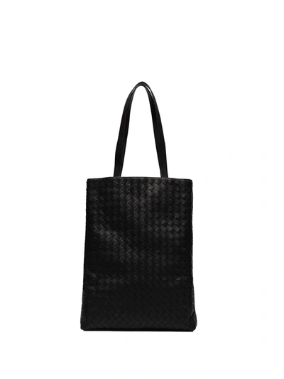 Shop Bottega Veneta Slot Intrecciato Tote Bag In Black