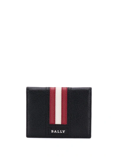 Shop Bally Logo Stripe Wallet In Black