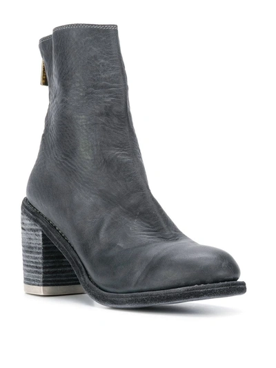 Shop Guidi Back Zip Ankle Boots In Grey