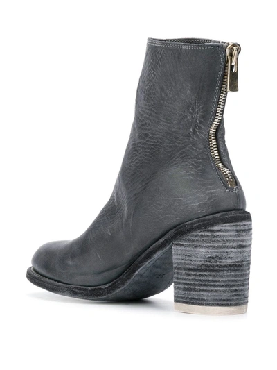 Shop Guidi Back Zip Ankle Boots In Grey