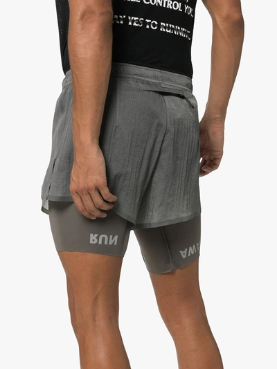 Shop Satisfy Thermal 8 Running Shorts In Grey