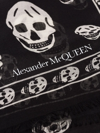 Shop Alexander Mcqueen Skull Print Scarf In Black