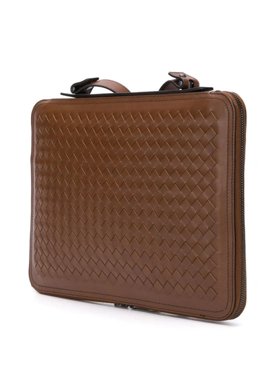 Shop Bottega Veneta Intrecciato Weave Case In Brown