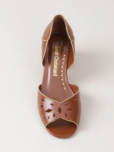 Sarah Chofakian Pierre Leather Sandals In Brown