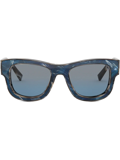 Shop Dolce & Gabbana Domenico Rectangular-frame Sunglasses In Blue