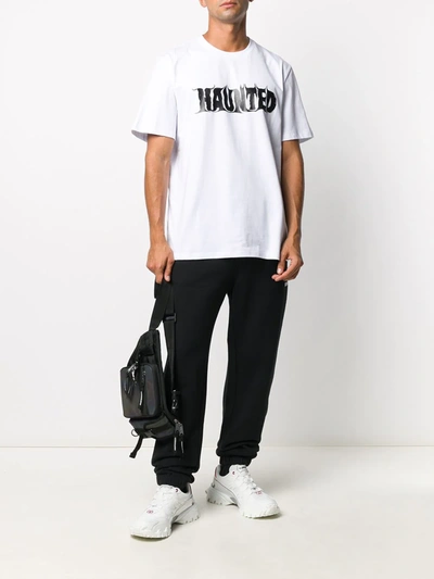 Shop Msgm Haunted Crew-neck T-shirt In White