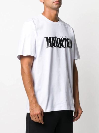 Msgm Haunted Crew-neck T-shirt In White
