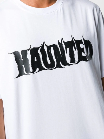 Shop Msgm Haunted Crew-neck T-shirt In White