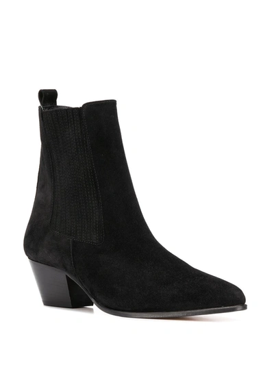 Sandro Leather Ankle Boots With Elastic In Black