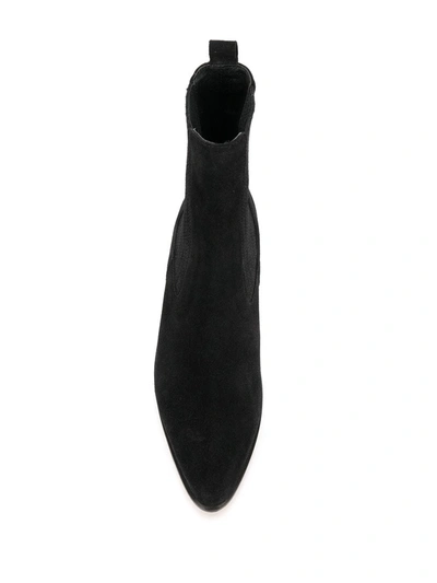 Sandro Leather Ankle Boots With Elastic In Black