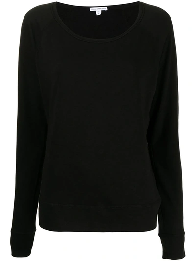 Shop James Perse Longsleeved T-shirt In Black