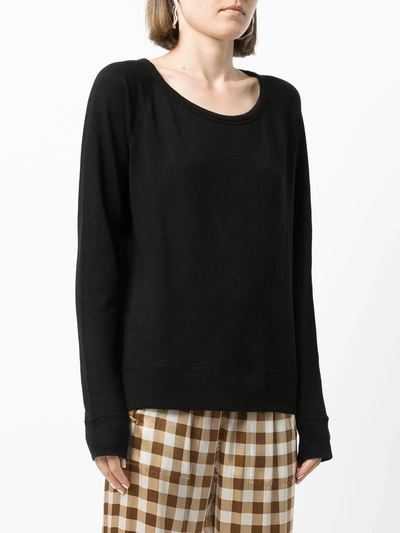 Shop James Perse Longsleeved T-shirt In Black