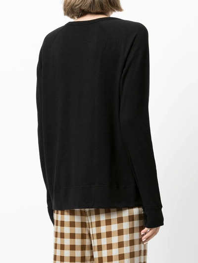 Shop James Perse Longsleeved T-shirt In Black