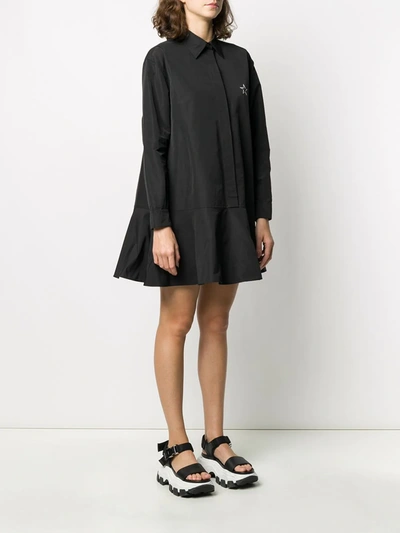 Valentino Vltnstar Print Shirt-dress In Black