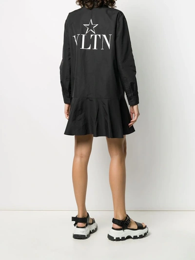 Valentino Vltnstar Print Shirt-dress In Black