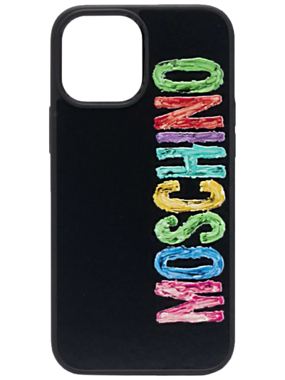 Shop Moschino Logo-print Iphone 12 Pro Max Case In Schwarz