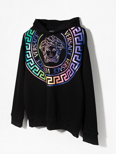 Versace Medusa Logo-print Pullover Hoodie In Black | ModeSens