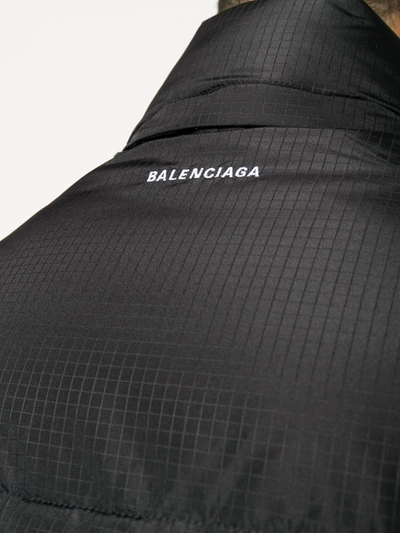 Shop Balenciaga C-shape Puffer Jacket In Black