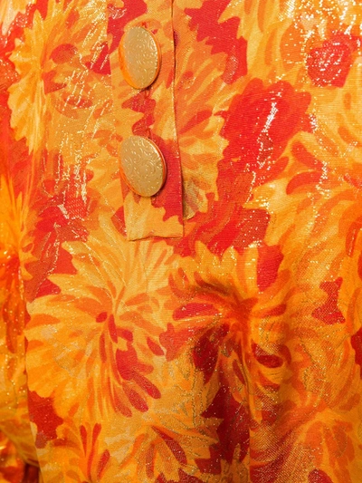 Pre-owned Saint Laurent 花卉连衣裙 In Orange