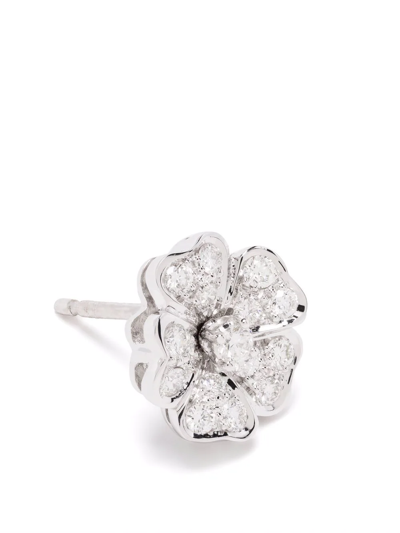 Shop Leo Pizzo 18kt White Gold Flora Diamond Earrings In Silber