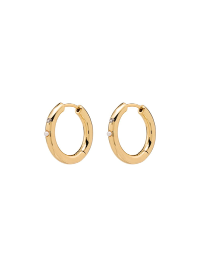 Shop Anni Lu 18kt Gold-plated Brigitte Pearl Hoop Earrings