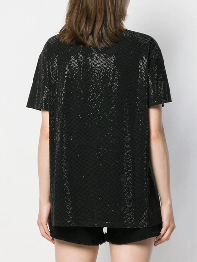 Shop Alexandre Vauthier Sparkle T-shirt In Black