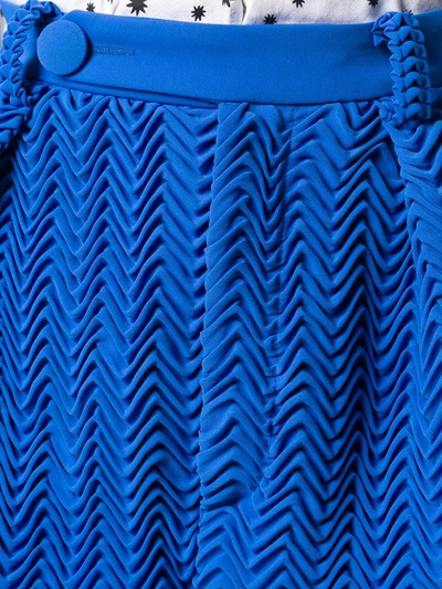 Marco De Vincenzo Pleated Wave Pattern Shorts In Blue