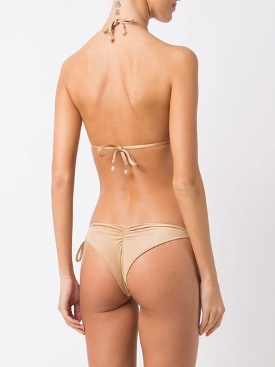 Shop Amir Slama Triangle Bikini Set In Neutrals